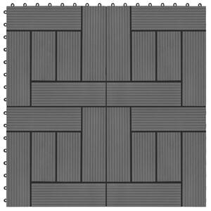 Płytki tarasowe, 11 szt., WPC, 30 x 30 cm, 1 m², czarne