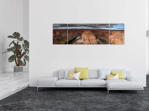 Obraz jeziora na klifie (170x50 cm)