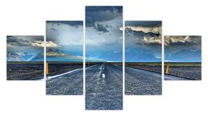Obraz drogi podczas burzy (125x70 cm)