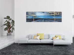 Obraz drogi podczas burzy (170x50 cm)