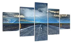 Obraz drogi podczas burzy (125x70 cm)