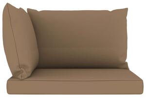 Poduszki na sofę z palet, 3 szt., kolor taupe, tkanina