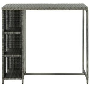 Stolik barowy z półką, szary, 120x60x110 cm, polirattan
