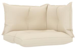 Poduszki na sofę z palet, 3 szt., kremowe, tkanina