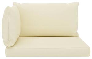 Poduszki na sofę z palet, 3 szt., kremowe, tkanina