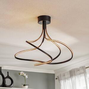 Domiluce Lampa sufitowa LED Lungo czarna, wysokość 42 cm