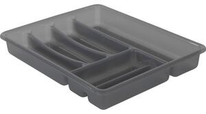 Szary plastikowy organizer na sztućce do szuflady 39 x 32 cm Basic – Rotho