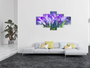 Obraz kwiatów w deszczu (125x70 cm)