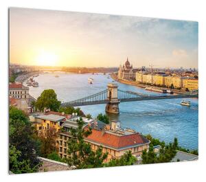 Obraz miasta Budapeszt z rzeką (70x50 cm)