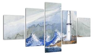 Obraz malowania latarni morskiej (125x70 cm)
