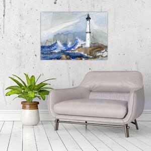 Obraz malowania latarni morskiej (70x50 cm)