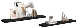 Półki ścienne, 2 szt., czarne, 120x23,5x3,8 cm, mdf