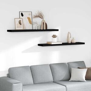 Półki ścienne, 2 szt., czarne, 120x23,5x3,8 cm, mdf