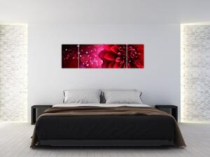 Obraz czerwonego kwiatu (170x50 cm)