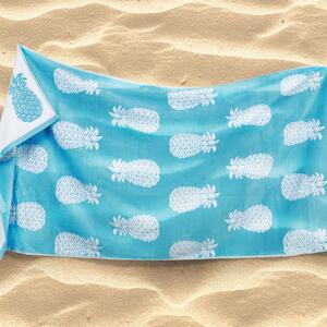 Goldea duży ręcznik plażowy 90x180 cm - biały ananas 90 x 180 cm