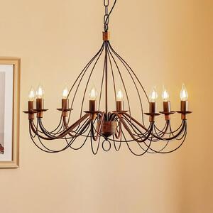 Żyrandol Fiamma ONLI, możliwość ściemniania, brązowy / rdzawy, salon / jadalnia, metal, dworkowy / rustykalny