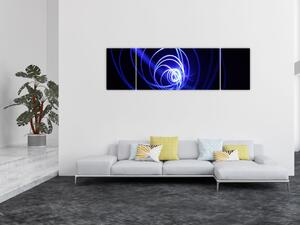 Obraz niebieskich spiral (170x50 cm)
