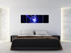 Obraz niebieskich spiral (170x50 cm)