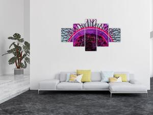 Abstrakcyjny obraz - fioletowe gałęzie (125x70 cm)