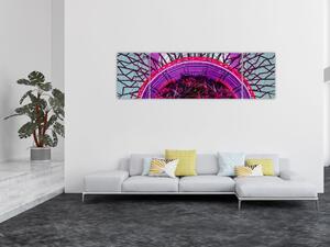 Abstrakcyjny obraz - fioletowe gałęzie (170x50 cm)