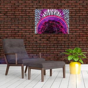 Abstrakcyjny obraz - fioletowe gałęzie (70x50 cm)