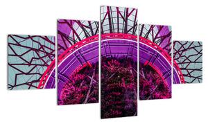 Abstrakcyjny obraz - fioletowe gałęzie (125x70 cm)