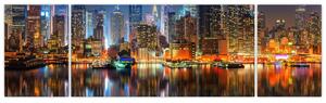 Obraz Manhattanu w nocy (170x50 cm)