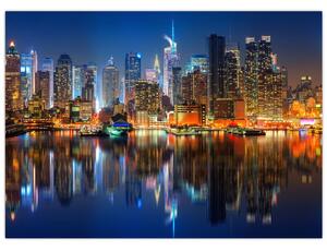 Obraz Manhattanu w nocy (70x50 cm)