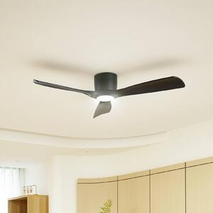 Wentylator sufitowy LED Lucande Smart Moneno, czarny, DC, Tuya