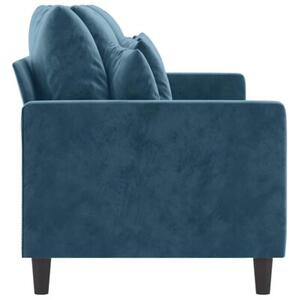 Sofa 3-osobowa, niebieski, 180 cm, tapicerowana aksamitem