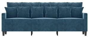 Sofa 3-osobowa, niebieski, 180 cm, tapicerowana aksamitem