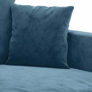 Sofa 3-osobowa, niebieski, 180 cm, tapicerowana aksamitem