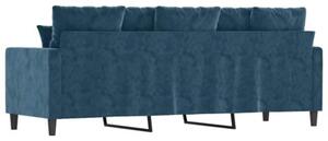 Sofa 3-osobowa, niebieski, 180 cm, tapicerowana aksamitem