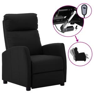 Elektryczny fotel rozkładany, czarny, sztuczna skóra