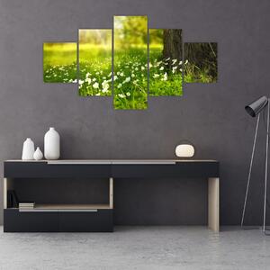 Obraz polany i kwiatów (125x70 cm)