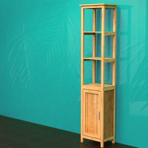 EISL Wysoka szafka z 3 półkami, bambusowa, 40x30x190 cm