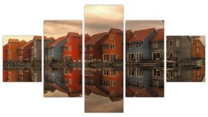Obraz kolorowych domów (125x70 cm)
