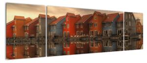 Obraz kolorowych domów (170x50 cm)