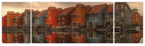 Obraz kolorowych domów (170x50 cm)