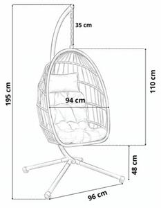 Fotel wiszący styl boho kokon ogrodowy składany poduszki FUNFIT GARDEN
