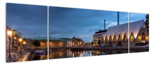 Obraz kanału wodnego - Göteborg (170x50 cm)