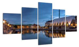 Obraz kanału wodnego - Göteborg (125x70 cm)