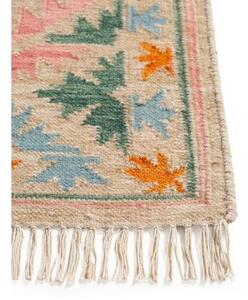 Ręcznie tkany dywan kilim z frędzlami Zohra