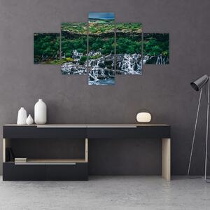 Obraz wodospadów w przyrodzie (125x70 cm)