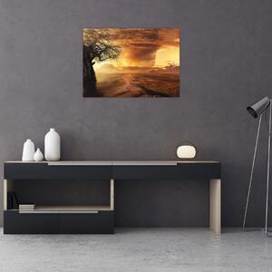 Obraz pomarańczowych chmur (70x50 cm)