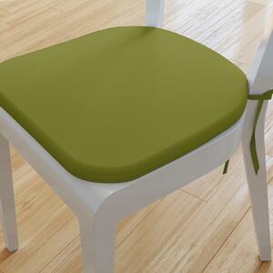 Goldea zaokrąglona poduszka na krzesło 39x37 cm loneta - oliwkowa 39 x 37 cm