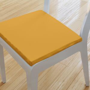 Goldea kwadratowa poduszka na krzesło 38x38 cm loneta - musztarda 38 x 38 cm