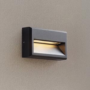 Kinkiet zewnętrzny LED Weno Lucande, czarny, aluminium, nowoczesny