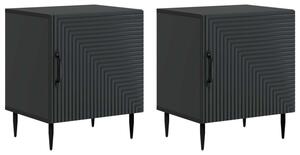 Szafka nocna 2 szt. czarny 43 x 34,5 x 50 cm drewno inÅ¼ynieryjne