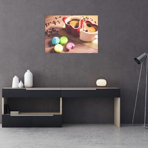 Obraz kawy i makaroników (70x50 cm)